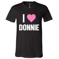 I Love Donnie Heart V-Neck T-Shirt