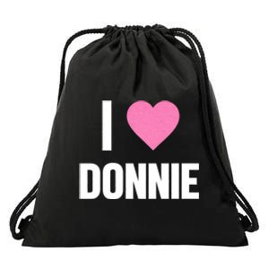 I Love Donnie Heart Drawstring Bag