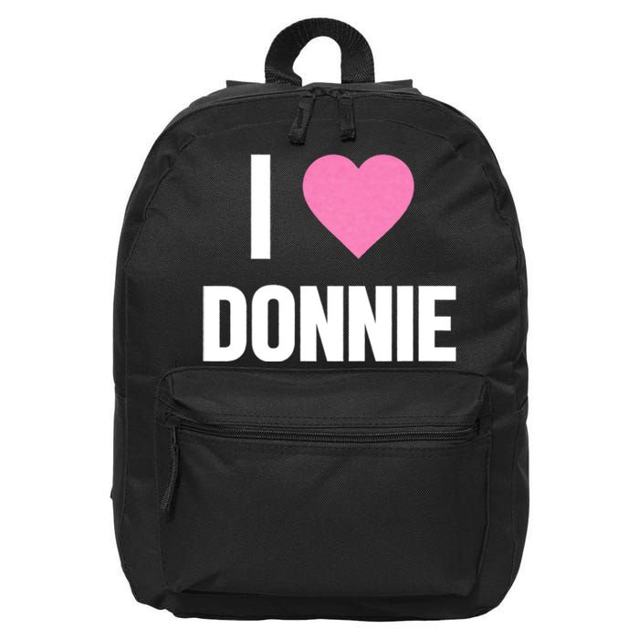 I Love Donnie Heart 16 in Basic Backpack