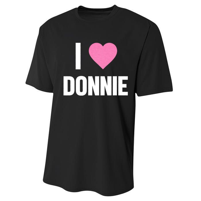 I Love Donnie Heart Performance Sprint T-Shirt