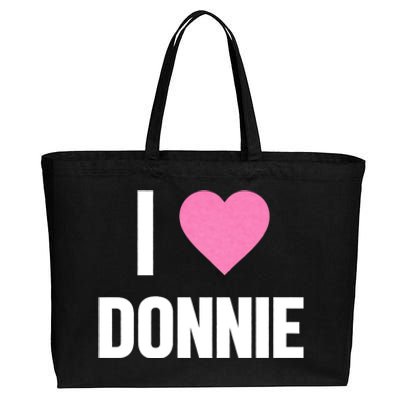 I Love Donnie Heart Cotton Canvas Jumbo Tote