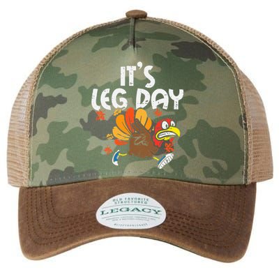 ItS Leg Day Turkey Running Funny Thanksgiving Legacy Tie Dye Trucker Hat