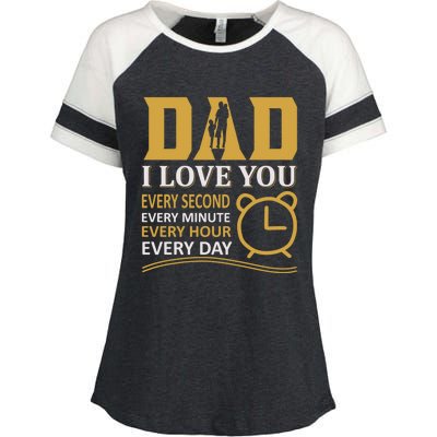 I Love Dad Great Gift Enza Ladies Jersey Colorblock Tee