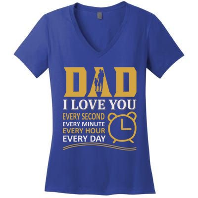 I Love Dad Great Gift Women's V-Neck T-Shirt