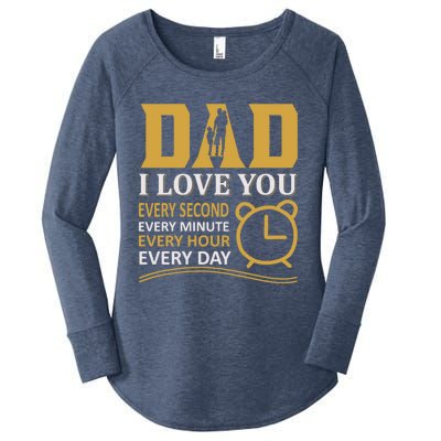 I Love Dad Great Gift Women's Perfect Tri Tunic Long Sleeve Shirt