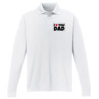 I Love Dad I Heart Dad Father's Gift Performance Long Sleeve Polo