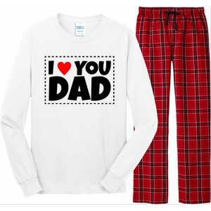 I Love Dad I Heart Dad Father's Gift Long Sleeve Pajama Set