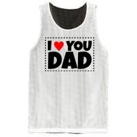 I Love Dad I Heart Dad Father's Gift Mesh Reversible Basketball Jersey Tank