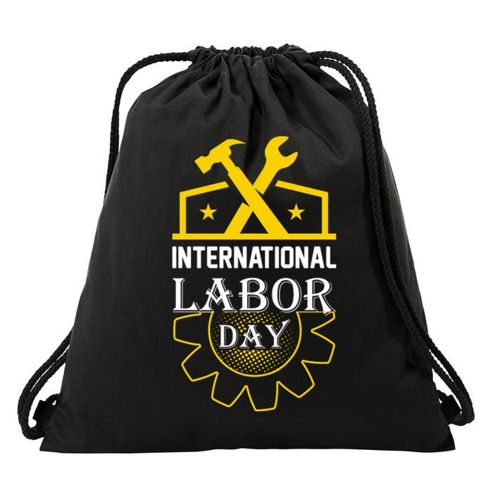 International Labor Day 2024 Celebration Graphic Drawstring Bag