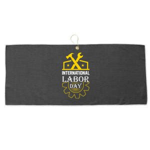 International Labor Day 2024 Celebration Graphic Large Microfiber Waffle Golf Towel