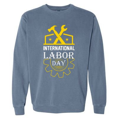 International Labor Day 2024 Celebration Graphic Garment-Dyed Sweatshirt