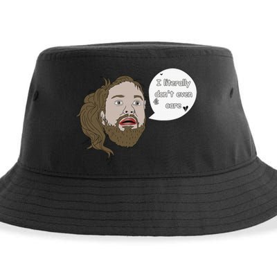 I Literally Don't Even Care Funny Quote Sustainable Bucket Hat