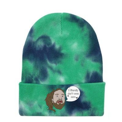 I Literally Don't Even Care Funny Quote Tie Dye 12in Knit Beanie