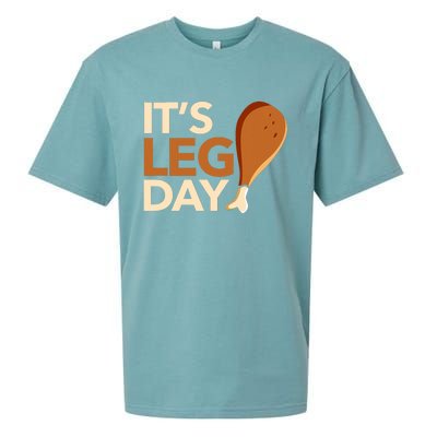 ItS Leg Day Funny Workout Turkey Thanksgiving Food Pilgrim Sueded Cloud Jersey T-Shirt