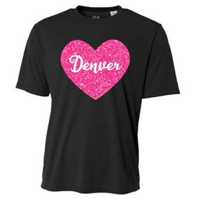 I Love Denver Colorado USA Pink Heart Gift For Women Cooling Performance Crew T-Shirt