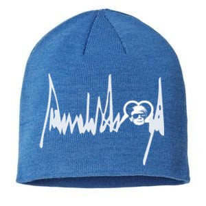 I Love Donald Trump Take America Back Trump Heartbeat 2024 Cute Gift Sustainable Beanie