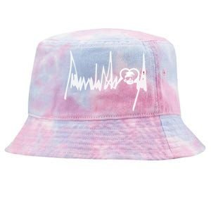 I Love Donald Trump Take America Back Trump Heartbeat 2024 Cute Gift Tie-Dyed Bucket Hat