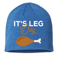 Its Leg Day Turkey Funny Thanksgiving Body Building Workout Gift Sustainable Beanie