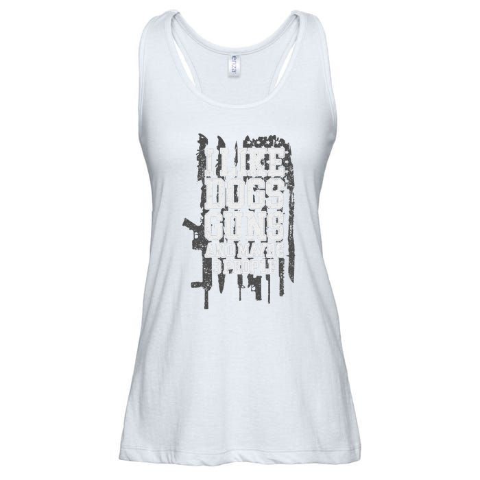 I Like Dogs Guns And Maybe 3 People Funny Usa Gun Lover Ladies Essential Flowy Tank