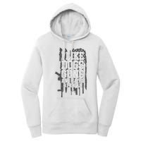 I Like Dogs Guns And Maybe 3 People Funny Usa Gun Lover Women's Pullover Hoodie