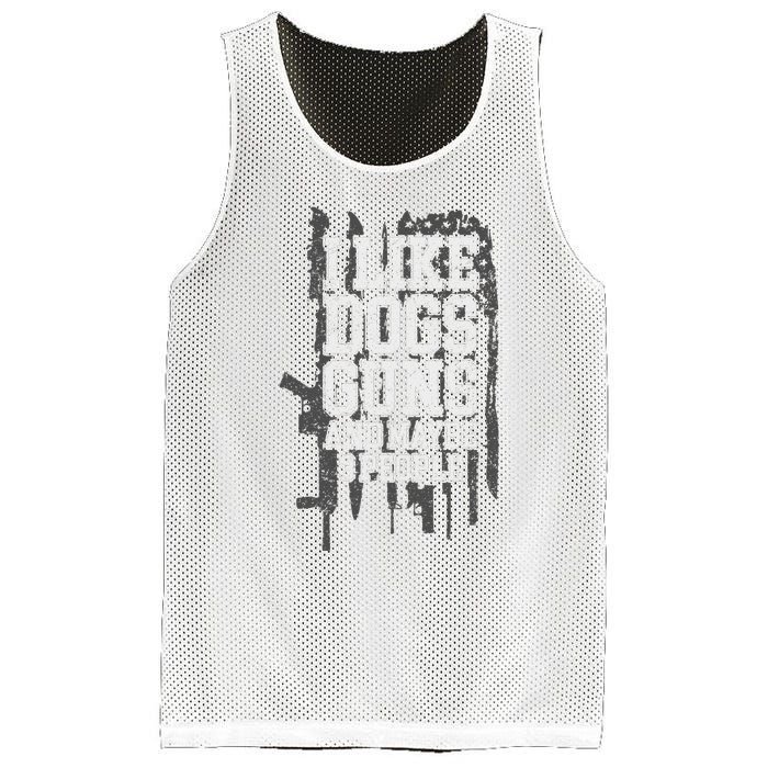 I Like Dogs Guns And Maybe 3 People Funny Usa Gun Lover Mesh Reversible Basketball Jersey Tank