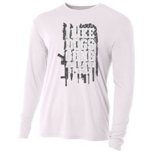 I Like Dogs Guns And Maybe 3 People Funny Usa Gun Lover Cooling Performance Long Sleeve Crew