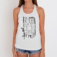 I Like Dogs Guns And Maybe 3 People Funny Usa Gun Lover Women's Knotted Racerback Tank