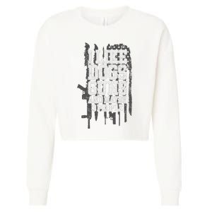 I Like Dogs Guns And Maybe 3 People Funny Usa Gun Lover Cropped Pullover Crew