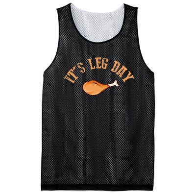 Its Leg Day Funny Turkey Thanksgiving Mesh Reversible Basketball Jersey Tank