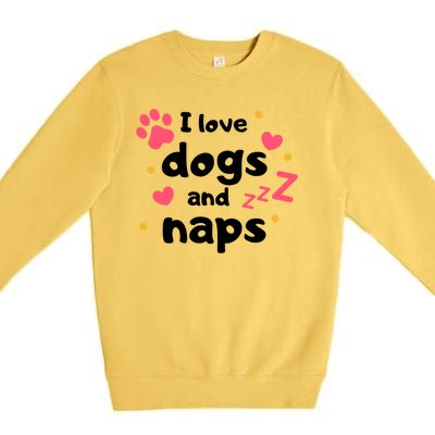 I Love Dogs And Naps Premium Crewneck Sweatshirt