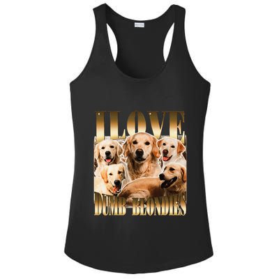 I Love Dumb Blondes Funny Meme Dog Lover Ladies PosiCharge Competitor Racerback Tank