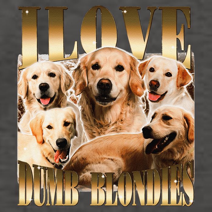 I Love Dumb Blondes Funny Meme Dog Lover Vector Backpack
