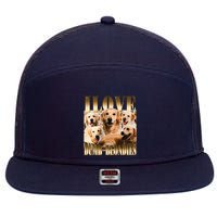I Love Dumb Blondes Funny Meme Dog Lover 7 Panel Mesh Trucker Snapback Hat
