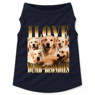 I Love Dumb Blondes Funny Meme Dog Lover Doggie Tank