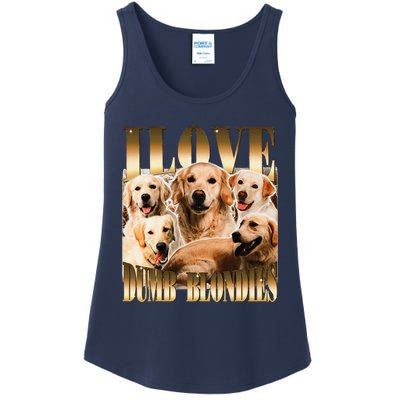 I Love Dumb Blondes Funny Meme Dog Lover Ladies Essential Tank