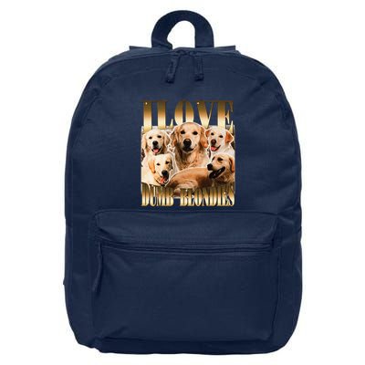 I Love Dumb Blondes Funny Meme Dog Lover 16 in Basic Backpack