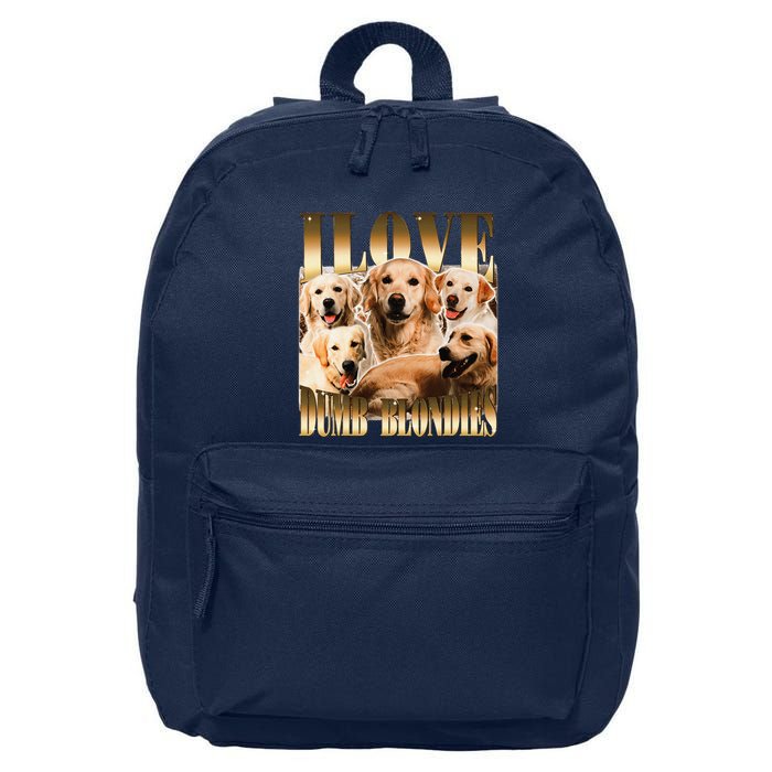 I Love Dumb Blondes Funny Meme Dog Lover 16 in Basic Backpack