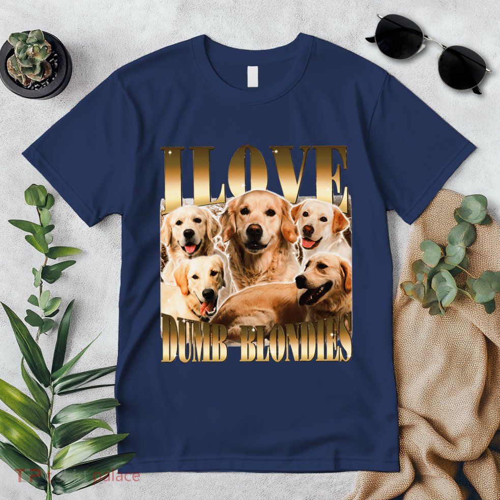 I Love Dumb Blondes Funny Meme Dog Lover Premium T-Shirt
