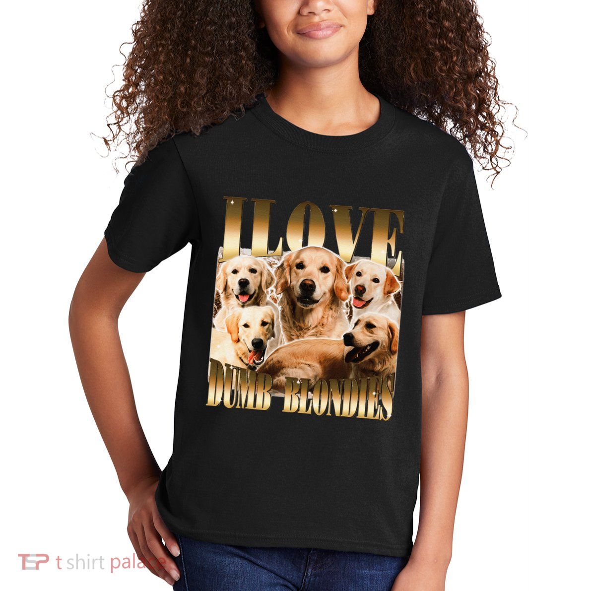 I Love Dumb Blondes Funny Meme Dog Lover Kids T-Shirt
