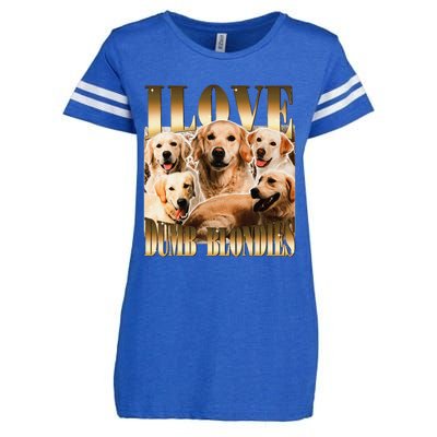 I Love Dumb Blondes Funny Meme Dog Lover Enza Ladies Jersey Football T-Shirt