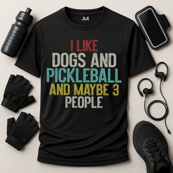 I Like Dogs And Pickleball And Maybe 3 People Cooling Performance Crew T-Shirt