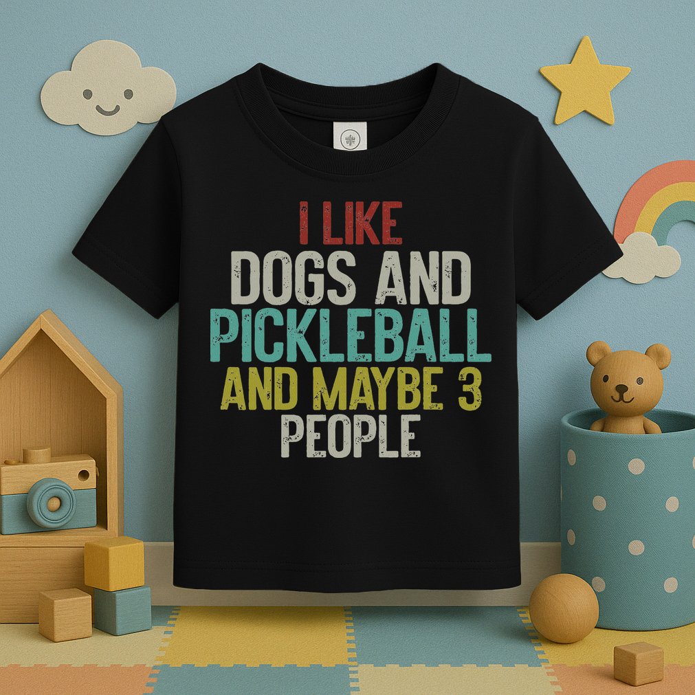 I Like Dogs And Pickleball And Maybe 3 People Toddler T-Shirt