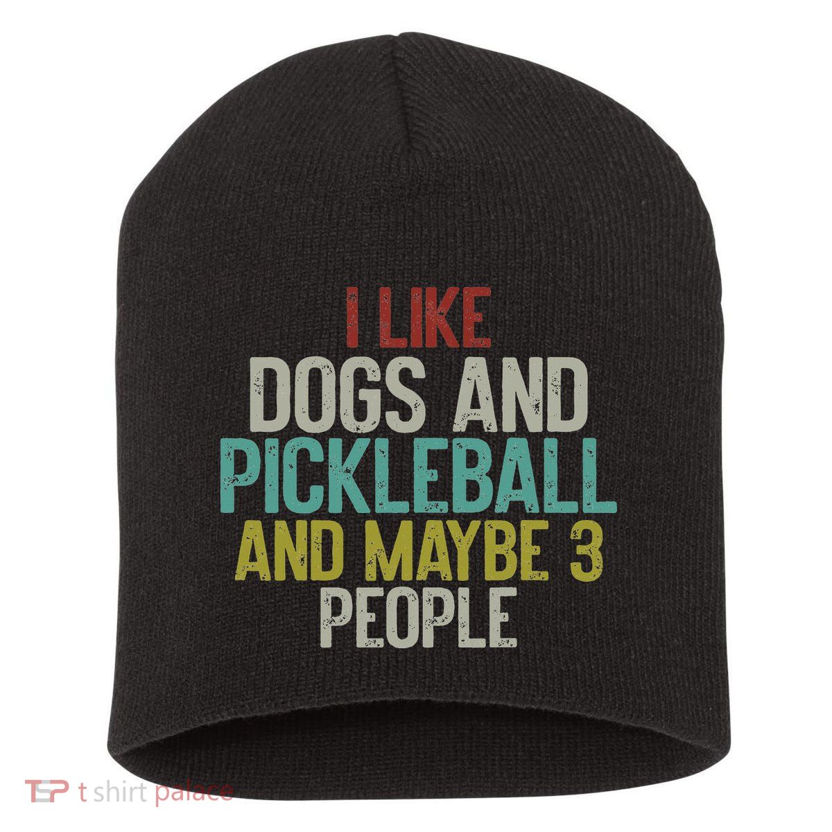 I Like Dogs And Pickleball And Maybe 3 People Short Acrylic Beanie