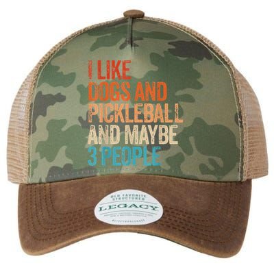 I Like Dogs Pickleball And Maybe 3 People Vintage Legacy Tie Dye Trucker Hat