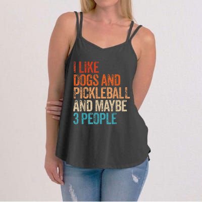 I Like Dogs Pickleball And Maybe 3 People Vintage Women's Strappy Tank