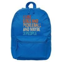 I Like Dogs Pickleball And Maybe 3 People Vintage 16 in Basic Backpack