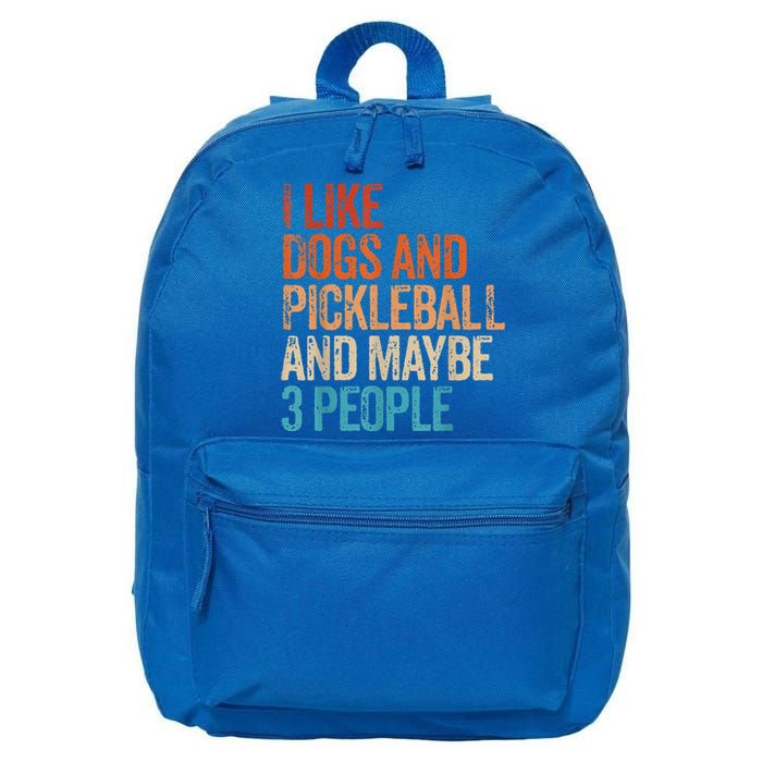 I Like Dogs Pickleball And Maybe 3 People Vintage 16 in Basic Backpack