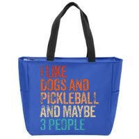 I Like Dogs Pickleball And Maybe 3 People Vintage Zip Tote Bag