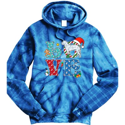 I Love Dog Curlycoated Retriever Christmas Gift Tie Dye Hoodie