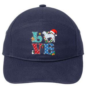 I Love Dog Curlycoated Retriever Christmas Gift 7-Panel Snapback Hat